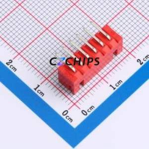 WAFER-XH2.54-6PWZ-R62 Wire-to-Board Pin Header Bent Lead Through Hole,P=2.54mm Connector 1x6P 2.5mm Right Angle Insert XH - Product Image 2