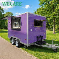 Remolque de Comida WECARE Móvil, Totalmente Equipado, para Bebidas Frías, Gelato, Té Boba, Jugos, Cerveza, Café, Crepas y Pizza, con Cocina Completa