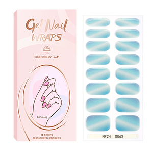 16 pièces de bandes de vernis à ongles <span class=keywords><strong>semi</strong></span>-durcis en gel, rose clair fraise, autocollantes, enveloppantes, pour nail art, imperméables - Product Image 2