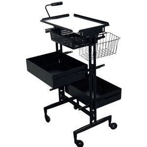 Wholesale Barber Shop Perm and Dyeing Beauty Storage <b>Trolley</b> Iron Black <b>Trolley</b> Hair Salon Hair Dye Storage Rack for Workshop - Product Image 6