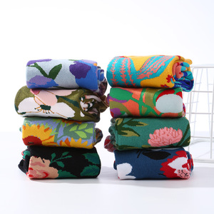 Wholesale Fashion Beautiful Floral Flower Plant Pattern Cotton Cute <strong>Socks</strong> Colorful Novelty <strong>Sunflower</strong> Rose Peach Blossom Unisex - Product Image 3