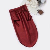 Bonnet de nuit en soie de mûrier 100% 16mm pour soins capillaires, grande taille, couleur unie, style long, bonnet de sommeil réglable pour femme avec lien