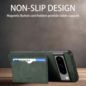 Denior |   Étui de téléphone rétro en cuir PU avec fente pour cartes et support horizontal, compatible avec les séries Google Pixel <span class=keywords><strong>9</strong></span>/8/7/6 - Product Image 4
