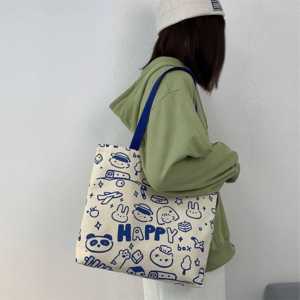 Custom Canvas 100% Cotton Eco-friendly Tote <b>Bag</b> with Rope Handle Large Capacity Recycled <b>Material</b> High Quality Custom Color Logo - Product Image 2