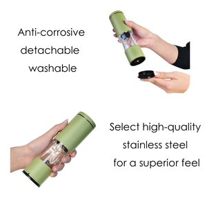 Premium Metal Salt & <b>Pepper</b> Mills Manual <b>Pepper</b> With Adjustable Ceramic Small Spice Mill for BBQ Customized Logo - Product Image 3