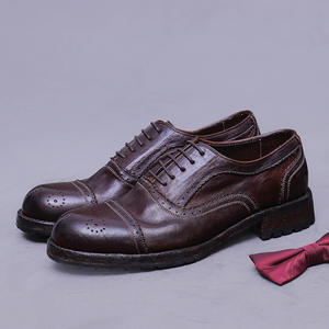 Chaussures Oxford en cuir véritable pour homme, de qualité luxueuse, style italien, formelles, à lacets, fabriquées à la main, chaussures de mariage, toujours tendance - Product Image 2