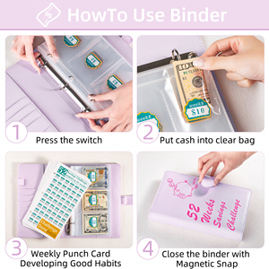 Libreta de Ahorro de <span class=keywords><strong>Dinero</strong></span> A6, Precio al por Mayor, Desafío de Ahorro de <span class=keywords><strong>Dinero</strong></span> de 52 Semanas, Carpeta con Sobres <span class=keywords><strong>para</strong></span> Efectivo - Product Image 4