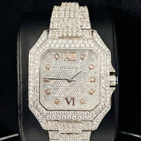 Montre automatique pour homme personnalisée, entièrement sertie de diamants, avec testeur de diamants, VVS, couleur D, moissanite, saphir, verre cristal, 40MM