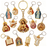 Porte-clés personnalisé 2026 en alliage de zinc, Cœur Sacré de Jésus, cadeau religieux simple face, vente en gros