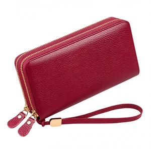 Genuine Leather Long <b>Wallet</b> <b>Women</b> Zipper Clutch Large Capacity Fashion Daily Use - Product Image 1