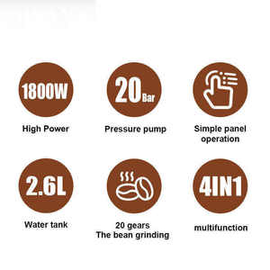 Portable <b>Automatic</b> Espresso <b>Coffee</b> <b>Machine</b> Stainless Steel Touch Screen Froth 20 Bar Brew Household 20 Bar Ensures Rich - Product Image 3