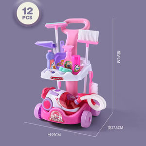 Set Giocattolo per Pulizia con Carrello Inclinabile e <span class=keywords><strong>Aspirapolvere</strong></span>, Strumento di Pulizia per <span class=keywords><strong>Bambini</strong></span>, Scopa e Carrello Giocattolo per la Casa - Product Image 3