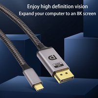 Cable USB-C a DP de 3 Metros, Negro, 32.4Gbps, 8K60HZ, 4k, 2k HD, Adaptador Convertidor de DP a USB Tipo C para iPhone, Laptop, PC