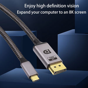 Cable tipo C a DP 3M negro 32,4 Gbps 8K60HZ 4K 2K HD DP a USB tipo C Cable Adaptador convertidor para Huawei iphone - Product Image 5