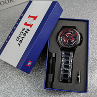 Jam Tangan Pria Terbaru 2026, Hadiah Jam Tangan Putar Model Mobil, Gaya Sporty, Baja Hitam, Jam Tangan Pria dengan Kotak Set, Arloji