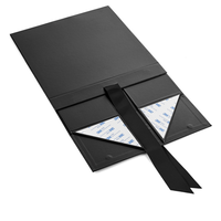 Nouvelle boîte cadeau pliable élégante en carton personnalisé, emballage plat, boîte pliable en papier magnétique, boîtes pliables avec fermeture à ruban