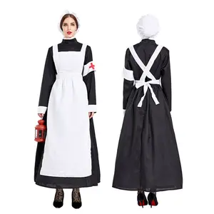 Halloween Cosplay Nurse Costume For Women Fashionable Long Sleeve Nurse Uniform Sets