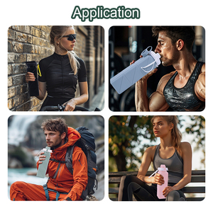 Nouvel ensemble de bouteilles de voyage en silicone, bouteille d'eau en silicone pliable avec paille pour activités de plein air - Product Image 6