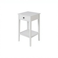 Table d'appoint moderne et minimaliste de style crème, meuble d'appoint de canapé sur roulettes, petite table basse à plateau en marbre, table de chevet simple en bois massif