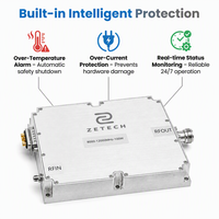 Module amplificateur de puissance RF large bande X-Band 100W 8000-12000MHz 50dBm 30% PAE SSPA à gain élevé pour radar, EMC et tests en laboratoire