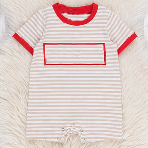 Vestiti abbinati per ragazzi Set corto rosso per la personalizzazione del ragazzino vestito di cotone a righe per bambini - Product Image 4