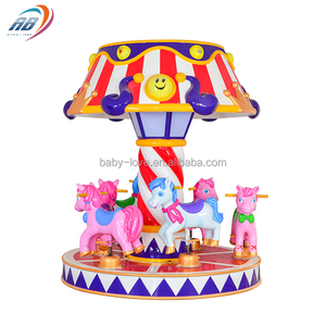 Carrusel de Caballos Eléctrico Personalizado para Parques de Diversiones Interiores, Atracción Infantil Operada con Monedas, con Luces LED - Product Image 1