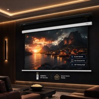 Écran de projection électrique ALR à tension par languettes avec tissu anti-taches 3C, réduction de 99 % des taches pour projecteur laser et home cinéma