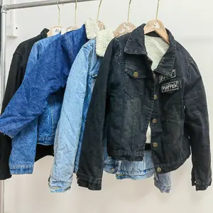 Supplier wholesale high quality second hand men clothes used winter used denim jackets denim jacket used