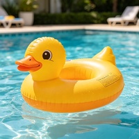 Bouée de natation gonflable pour enfants en forme de canard jaune mignon, en PVC, sûre et amusante pour les tout-petits