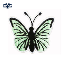 Parches de Fieltro No Tejido Bordados Retro Verdes, Diseños Gratuitos, Hermosos Parches Bordados de Mariposas