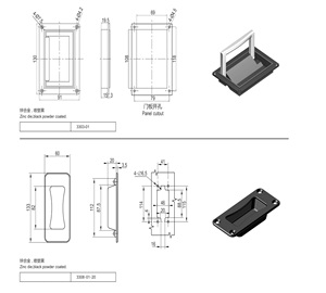 Lõm sắt cửa tủ xử lý hợp kim kẽm nâng lõm cửa xử lý với hộp carton đóng gói sản phẩm phần cứng - Product Image 6