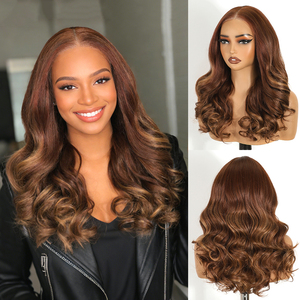 Perruque synthétique de luxe 9x6 Lace Frontal Body Wave, finition mate, fibre à lustre naturel, <span class=keywords><strong>bande</strong></span> élastique réglable, <span class=keywords><strong>bande</strong></span> antidérapante - Product Image 1