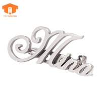 Broche personnalisée avec nom, épingle à revers, fermoir, cadeau, épinglette en émail, nom personnalisé, bricolage, étiquette de nom en métal, épingle à revers, sublimation