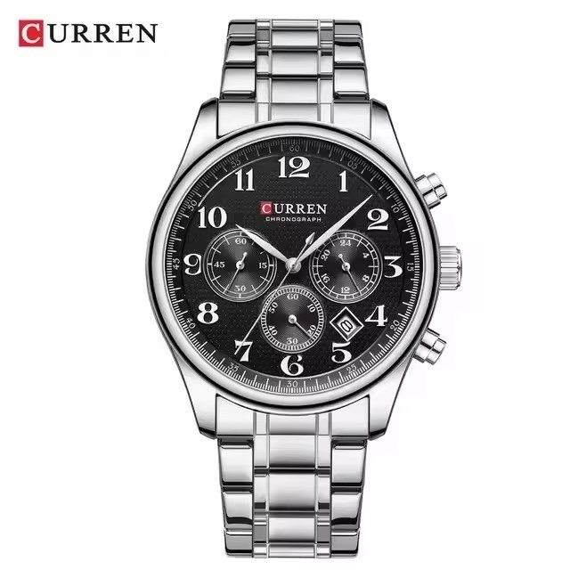 Silver Case Black Dial