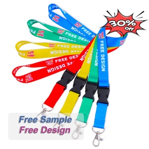 Cordons de cou rétractables personnalisés en polyester pour sublimation, porte-badges couleur intégrale, porte-badges d'identification, boucle détachable pour croisière - Product Image 1