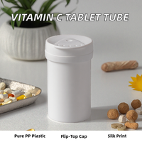 Conteneur cylindrique en PP JND Packaging avec bouchon à clapet et impression par transfert thermique pour médicaments et flacons de vitamine C