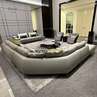 Nouveau design de canapé modulaire en cuir Canapé Chesterfield pied en serpentin Canapé de luxe pour salon Canapé design en tissu de style européen