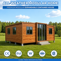 Watermerk gecertificeerd 20ft 40ft kant-en-klare prefab modulaire woning met keuken, badkamer en uitbreidbare containerhuis