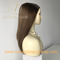 Rambut Manusia Eropa Virgin Cuticle Silk Straight Kepadatan 130% Siap Kirim, Wig Top Selling Hat Fall
