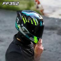 Nouveau casque de moto intégral LS2 en ABS, certifié 3C, avec visière anti-buée, design aile arrière large, unisexe pour couple, été, taille 54-61 cm