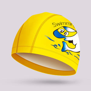 Imprimé personnalisé imperméable à l'eau protéger les oreilles cheveux longs garçon fille PU enfants sport chapeau de bain drôle bonnet de bain pour les enfants - Product Image 2