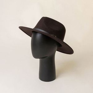 หมวกแฟชั่นสไตล์ลำลองสำหรับฤดูใบไม้ร่วงและฤดูหนาว ทำจากผ้าขนสัตว์ แต่งเข็มขัดแบบเรโทร ตกแต่งด้วยหัวเข็มขัด เหมาะสำหรับการแสดงบนเวที ปีกหมวกขนาด 7 ซม. - Product Image 3