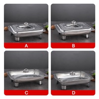 Plat à réchaud rectangulaire en acier inoxydable 3L abordable |   Réchaud de buffet économique avec couvercle en verre pour aliments