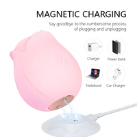 Jouet sexuel pour adultes : Vibrateur rose à succion avec stimulateur clitoridien, étanche, ventouse clitoridienne et ventouse mammaire pour femmes