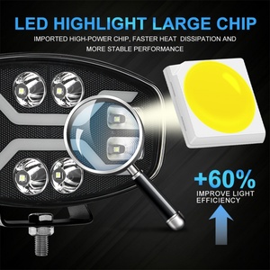 Projecteur automobile ovale haute puissance 9 pouces, faisceau combiné, 4x4, tout-terrain, camion, lampe de position blanche ambre, lampe de travail LED, phare LED, 80W - Product Image 6
