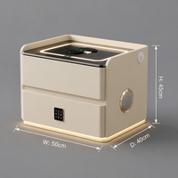 Table de chevet intelligente avec station de charge sans fil, haut-parleur Bluetooth, lumière LED, 2 tiroirs, table de chevet pour chambre moderne