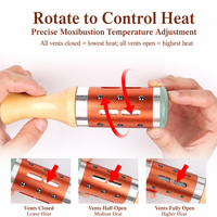 Bâton de Moxibustion Rotatif à Billes Massantes avec Tête en Jade Naturel 15,5x4cm, Rouleau de Moxa Chauffant, 3 Couleurs, Vente en Gros de Bâtons de Moxa