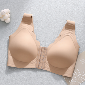บราไร้โครงแบบไร้ตะเข็บ สายกว้าง ปิดด้านหน้า ช่วยเก็บทรงด้านหลัง สวมใส่สบาย เหมาะสำหรับผู้หญิงหน้าอกใหญ่ ใช้ได้ทั้งใส่เล่นกีฬาและในชีวิตประจำวัน - Product Image 1