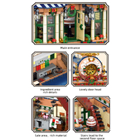 Baka 33202 Nuevo Set de Bloques de Construcción de Arquitectura Educativa Modelo de Casa de Donuts Street View para Niños