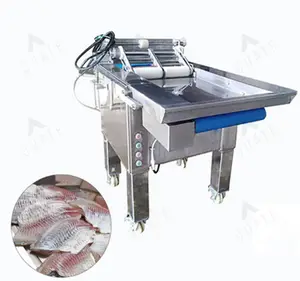 High-Output Fresh Flatfish/Turbot/Fish Skin Scale Peeling Removing Separating Machine